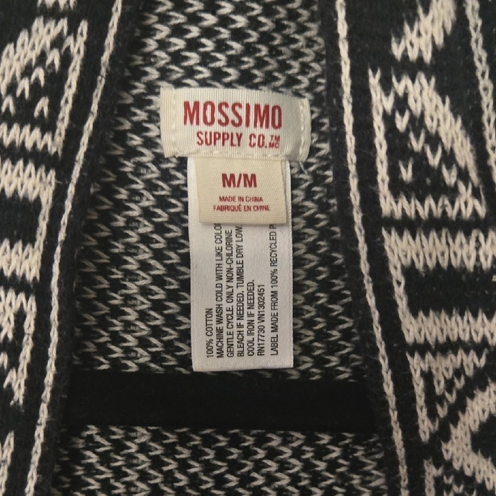 Mossimo Supply Co. Black and Cream Geometric Cardigan - Picture 2 of 9
